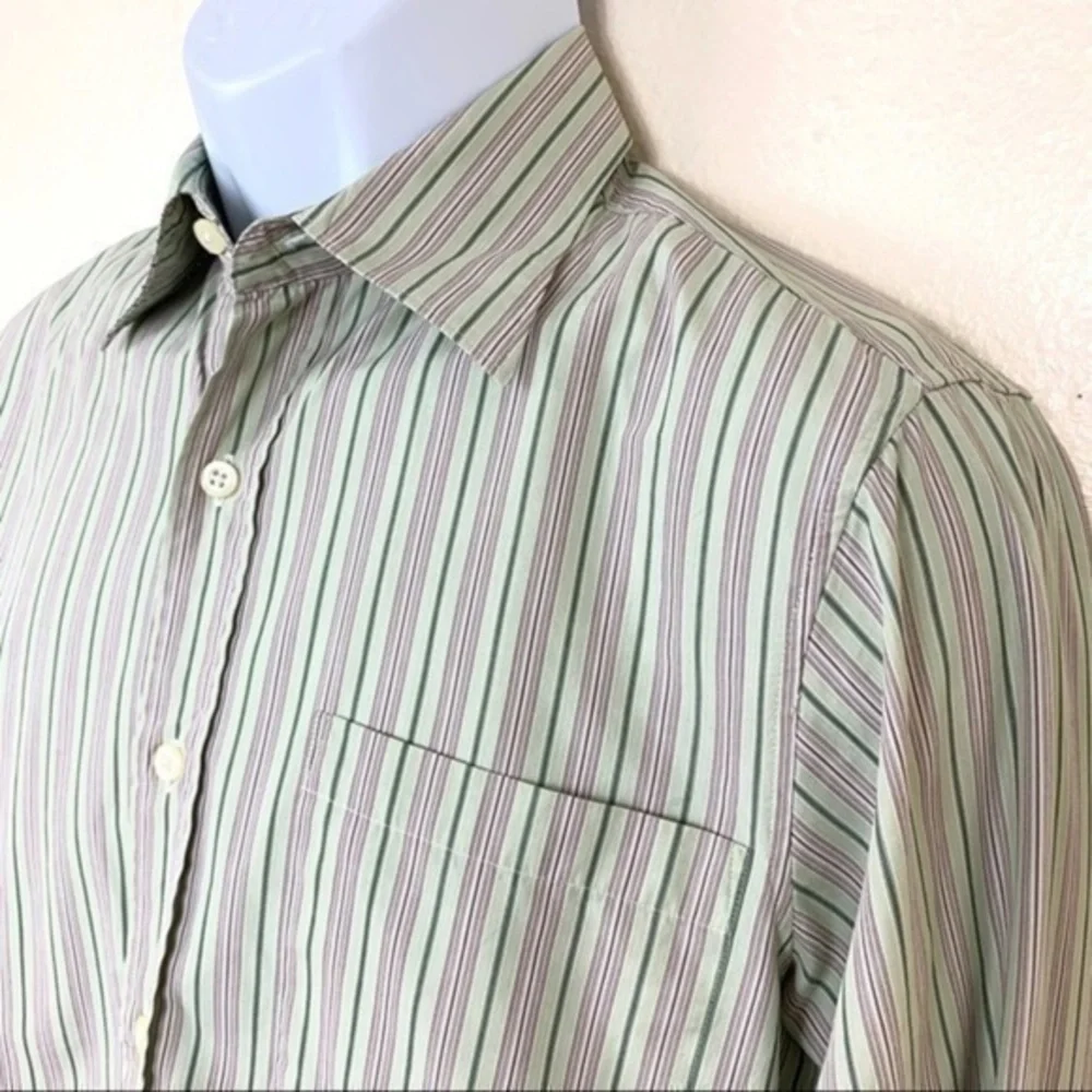 Banana Republic Men’s shirt Green striped Sz Small